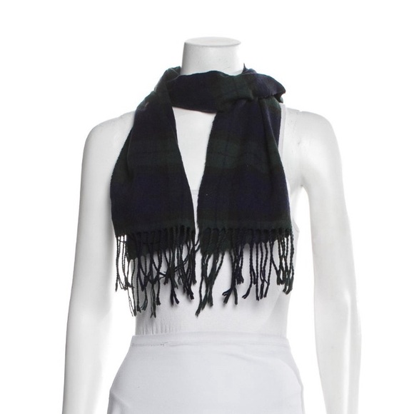 *RESERVED* DIOR MONSIEUR Men's Blue & Green Tartan Scarf - Picture 3 of 3